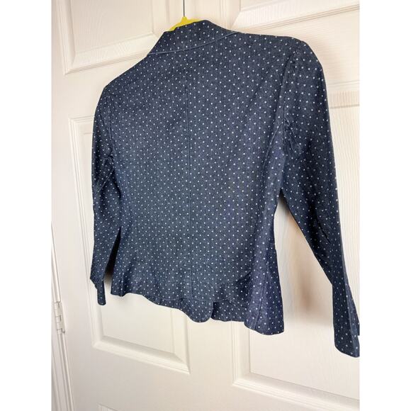 Cynthia Rowley Small Blue Polka Dot Denim Blazer, Sz: M, 48-0038 - Picture 11 of 14
